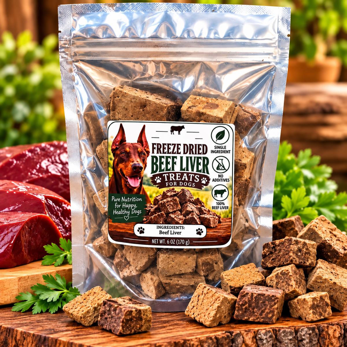 NutriCricket Freeze-Dried Beef Liver Dog Treats – 6 oz